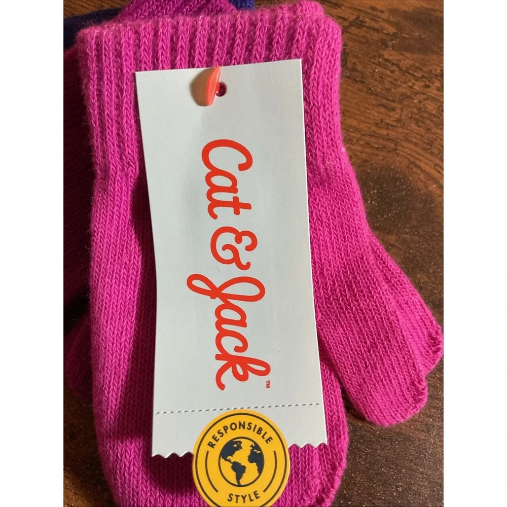 Toddler Mittens 4-3 Pack (12 Total) Cat & Jack Pink Magenta Purple 2T-5T Gloves‎